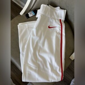 NWT Nike Youth Medium Red Piping Baseball Pant